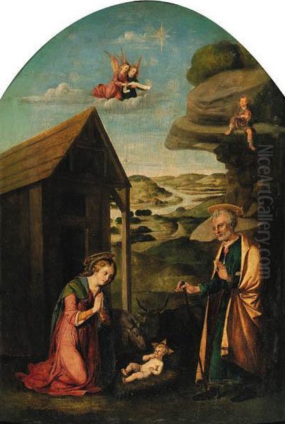 The Nativity Oil Painting by Pellegrino Da San Daniele