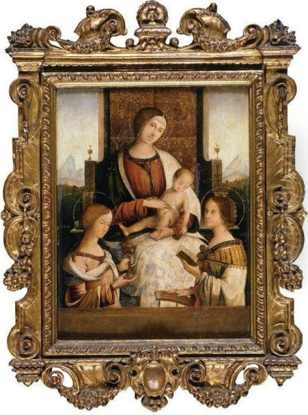 Madonna And Child With Saints Mary Magdalene And Catherine Of Alexandria Oil Painting by Bernardino di Bosio (see ZAGANELLI)