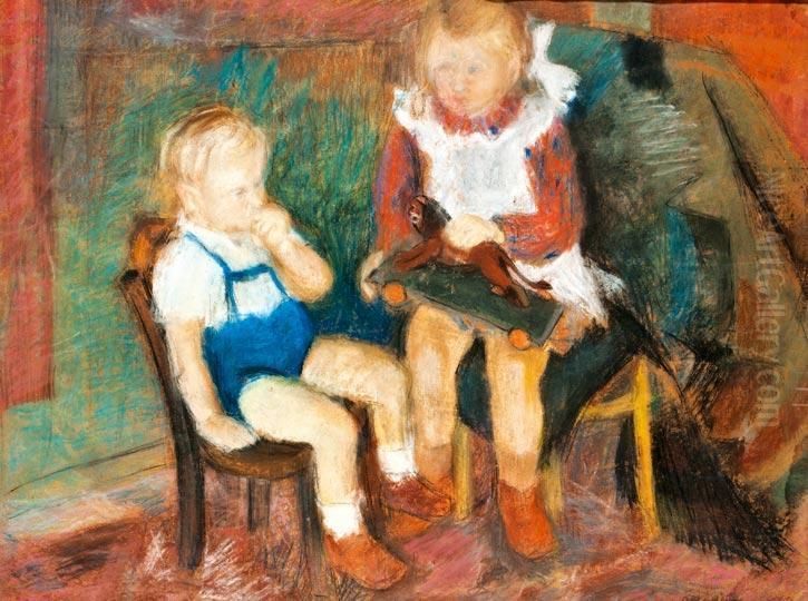 Gyerekek Oil Painting by Rudolf Diener-Denes