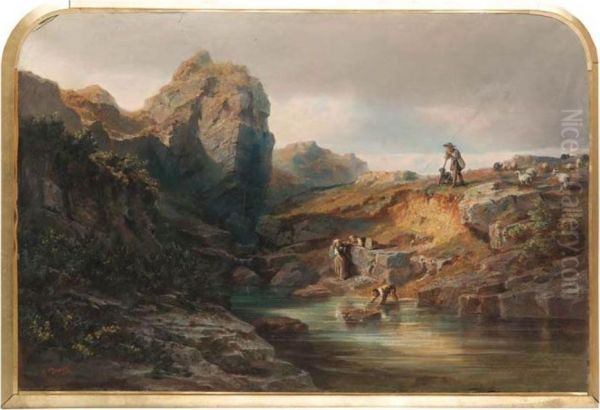 Paesaggio Alpino Oil Painting by Felix Maria Diogg