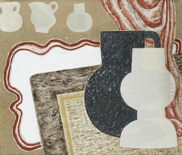 Vases On A Table Oil Painting by Jessica Stewart Dismorr