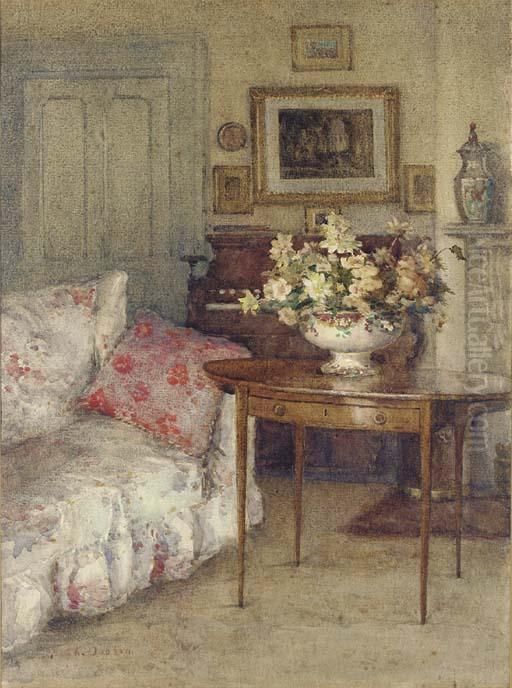 The Drawing Room, St Michael's Rectory, Cork Oil Painting by Lady Kate Dobbin