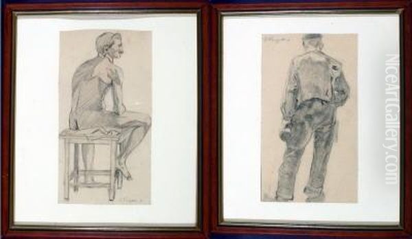 Personenstudien Oil Painting by Fritz Douzette