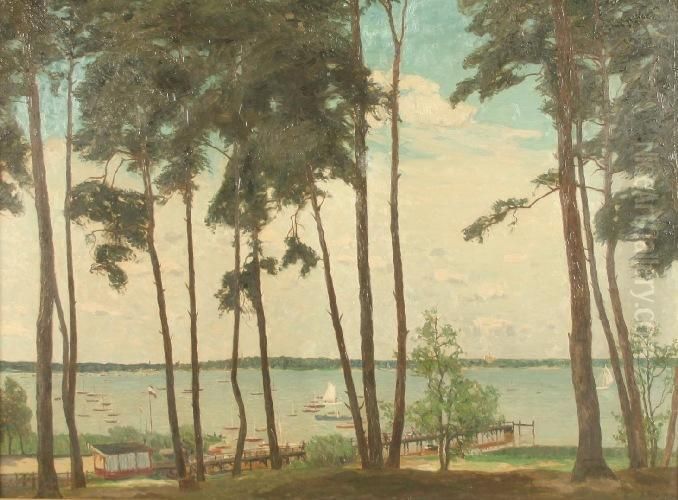 Blick Auf Den Wannsee Oil Painting by Fritz Douzette