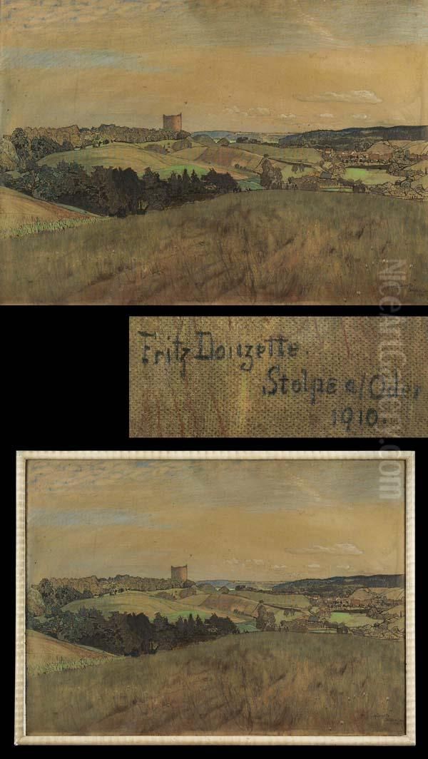 Stolpe/oder Oil Painting by Fritz Douzette