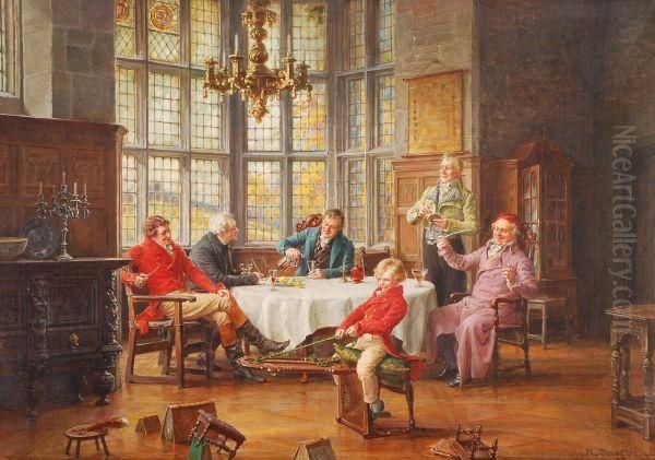 An Afternoon Drink Oil Painting by Margaret Dovaston