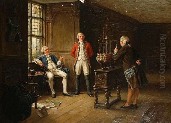 The Model Ship Oil Painting by Margaret Dovaston