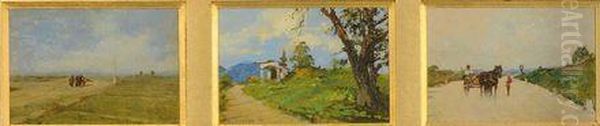 Contratto Marca Di Valtravaglia Ritorno Al Paesello Oil Painting by Alberto Dressler