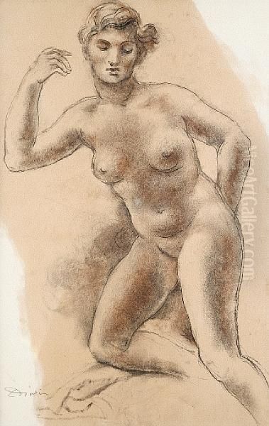 Female Nude Oil Painting by Leon Ernest Drivier