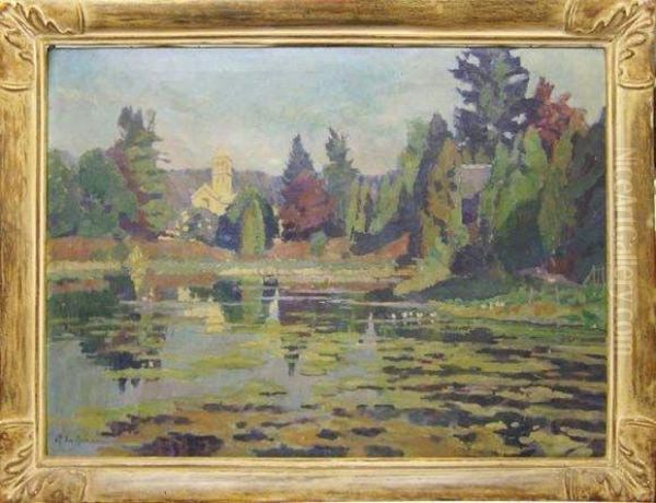 Paysage. Oil Painting by Mathilde, Comtesse Du Monceau De Bergendael