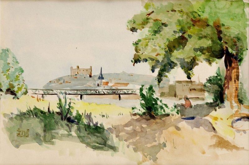 Pohlad Na Bratislavu Z Petrzalky Oil Painting by Duchajova-Svehlova Zela