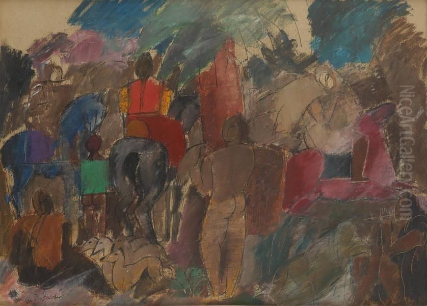 Les Cavaliers Oil Painting by Maurice Dufrene