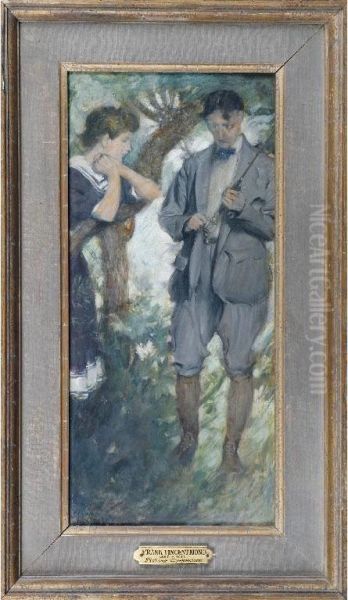 Fishing Companions Oil Painting by Frank Vincent Dumond
