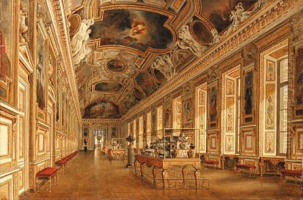 The Galerie D'apollon, The Louvre Oil Painting by Victor Duval