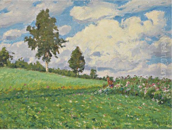 Summer Landscape Oil Painting by Bohuslav Dvorak