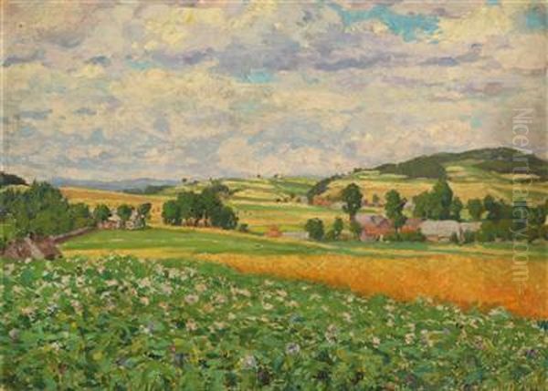 Sommerlandschaft Oil Painting by Bohuslav Dvorak