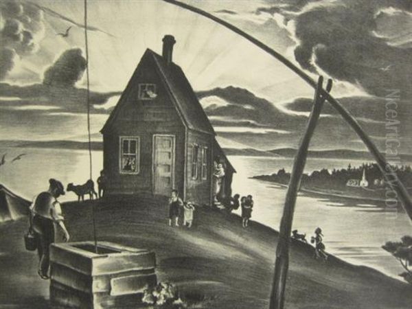 Sunset, Nova Scotia Oil Painting by Mabel Dwight