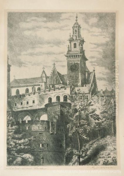 Katedra Na Wawelu Oil Painting by Kazimierz Dzielinski