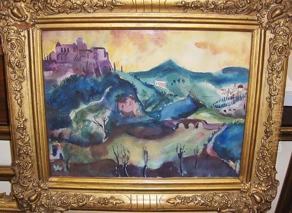 Provencal Landscape Oil Painting by Gertrud Eberz-Alber
