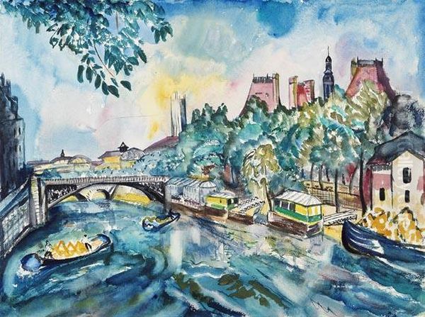 Paris Oil Painting by Gertrud Eberz-Alber