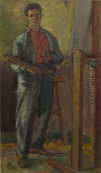 In Atelier Oil Painting by Hans Eder
