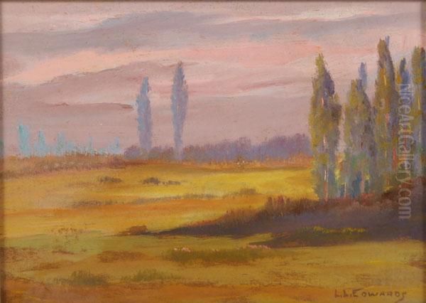 Landscape At Dusk Oil Painting by Lionel Louis Edwards