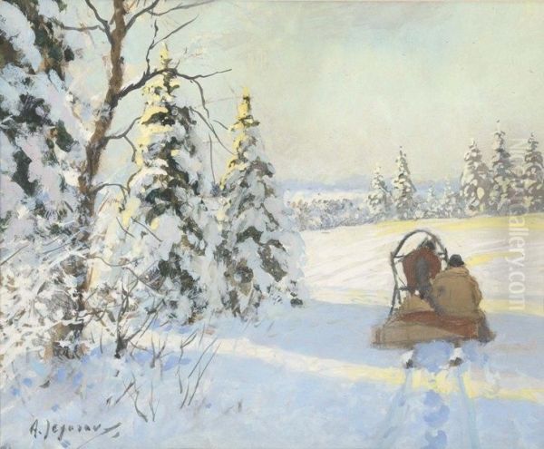 Maastik Metsaga Oil Painting by Andrei Afanas'Evich Egorov