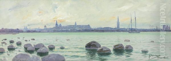 View Of Tallinn Oil Painting by Andrei Afanas'Evich Egorov