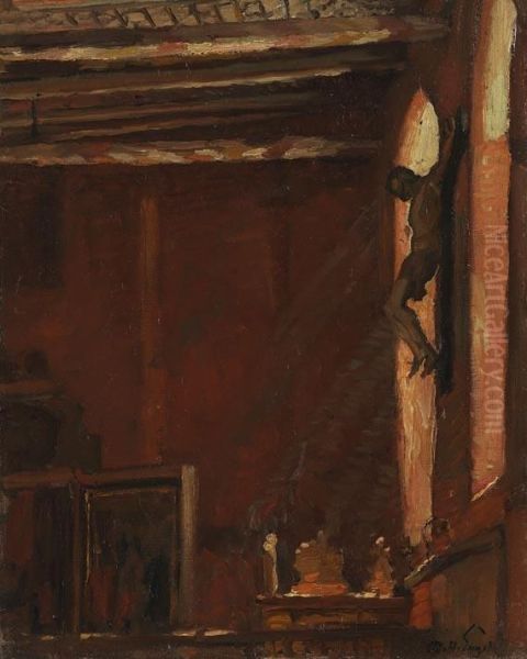 Altarraum In Der Heilig-geistkirche In Wismar Oil Painting by Otto Heinrich Engel