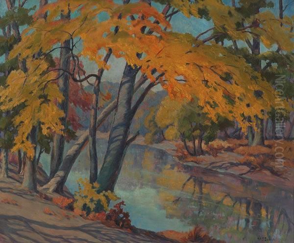 Autumn Stream Oil Painting by William H. Eppens
