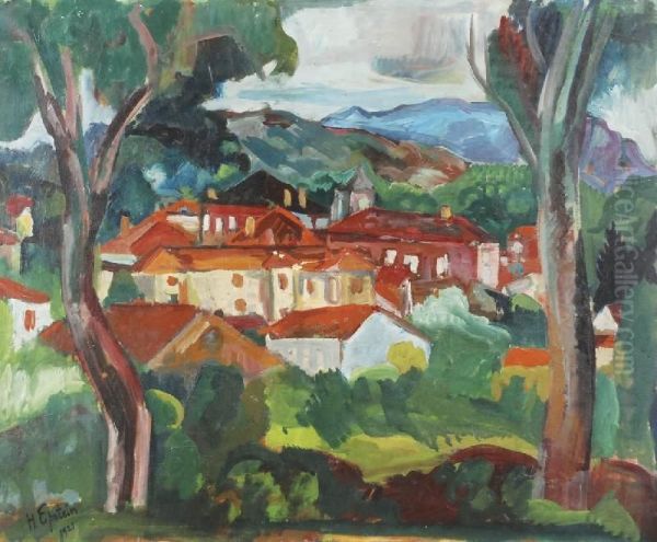Pejzaz Z Poludnia Oil Painting by Henri Epstein