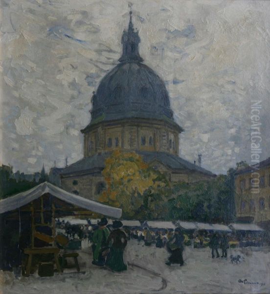 Hedvig Eleonora Kyrka Oil Painting by Axel Erdmann