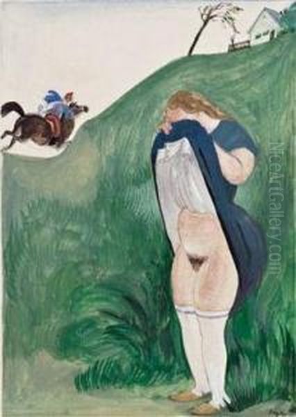 Fluchtige Liebe Oil Painting by Jeges Erno