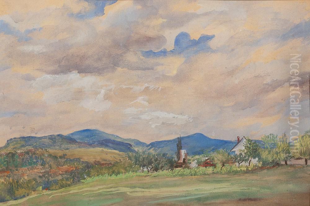 Balaton Felvidek Oil Painting by Jeges Erno