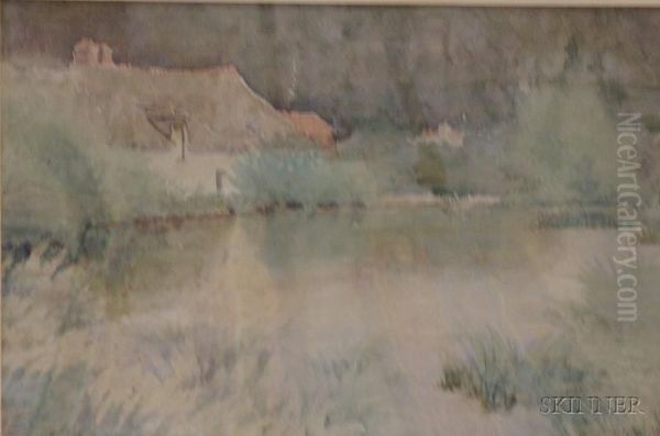 Landscape With Cottage Oil Painting by Edward Frederick Ertz