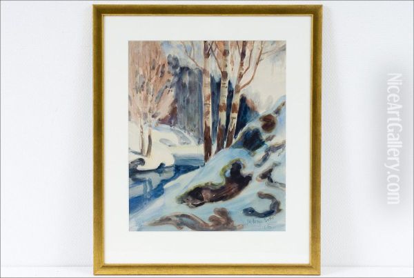 Koivuja -bjorkar. Oil Painting by Jon Oscar Esti
