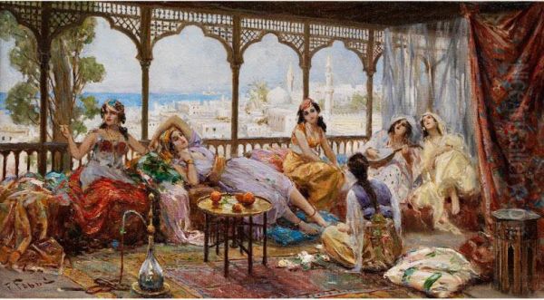 Haremsdamen Im Serail Oil Painting by Fabbio Fabbi