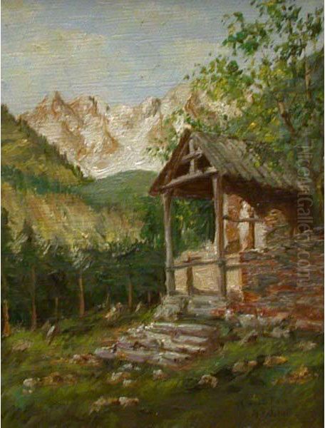 Veduta Del Monterosa Oil Painting by Alberto Falchetti