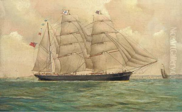 The London Pilot Running Out To Assist The Three-master Argo Oil Painting by J. Fannen