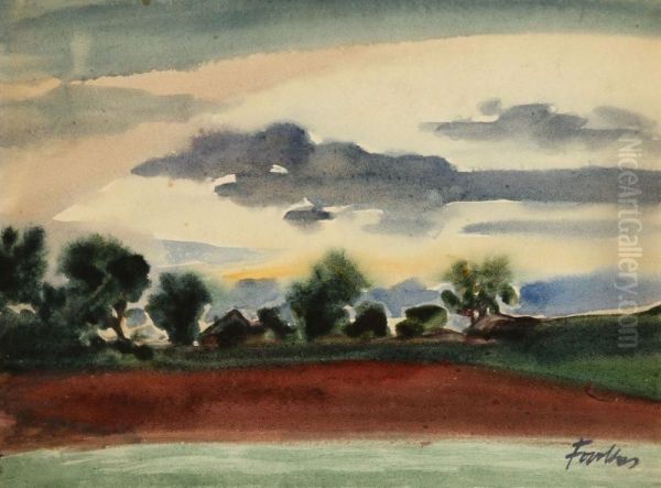 Alkonyi Fenyek Oil Painting by Etienne Farkas