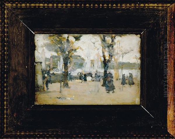 Bustling Harbor Oil Painting by Richard Blossom Farley