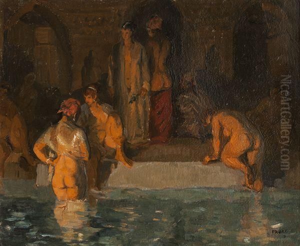Le Bain Turc. Oil Painting by Amandus Faure