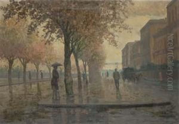 Viali A Palermo Oil Painting by Renato Fazioli