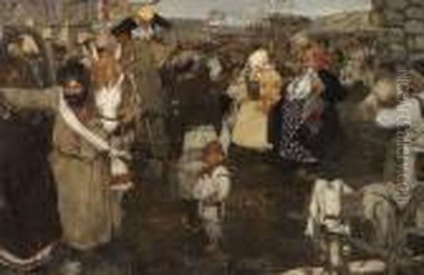 Bearing Away The Bride Oil Painting by Nicolai Ivanovich Fechin
