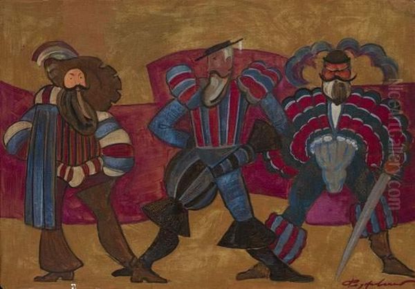 Theatre Design Oil Painting by Fedor F. Fedorovski