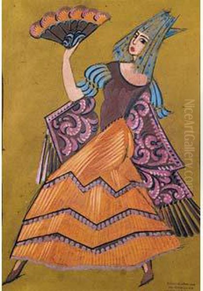 Costume Design For Opera Carmen Oil Painting by Fedor F. Fedorovski
