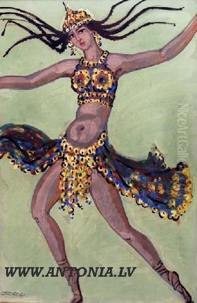 East Dance Oil Painting by Fjodors Fedorovskis
