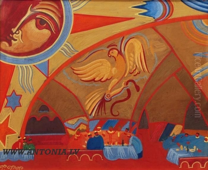 The Fest Of Traders Oil Painting by Fjodor Fedorovsky
