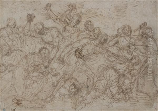 Le Massacre Des Innocents Oil Painting by Ferrau Fenzoni