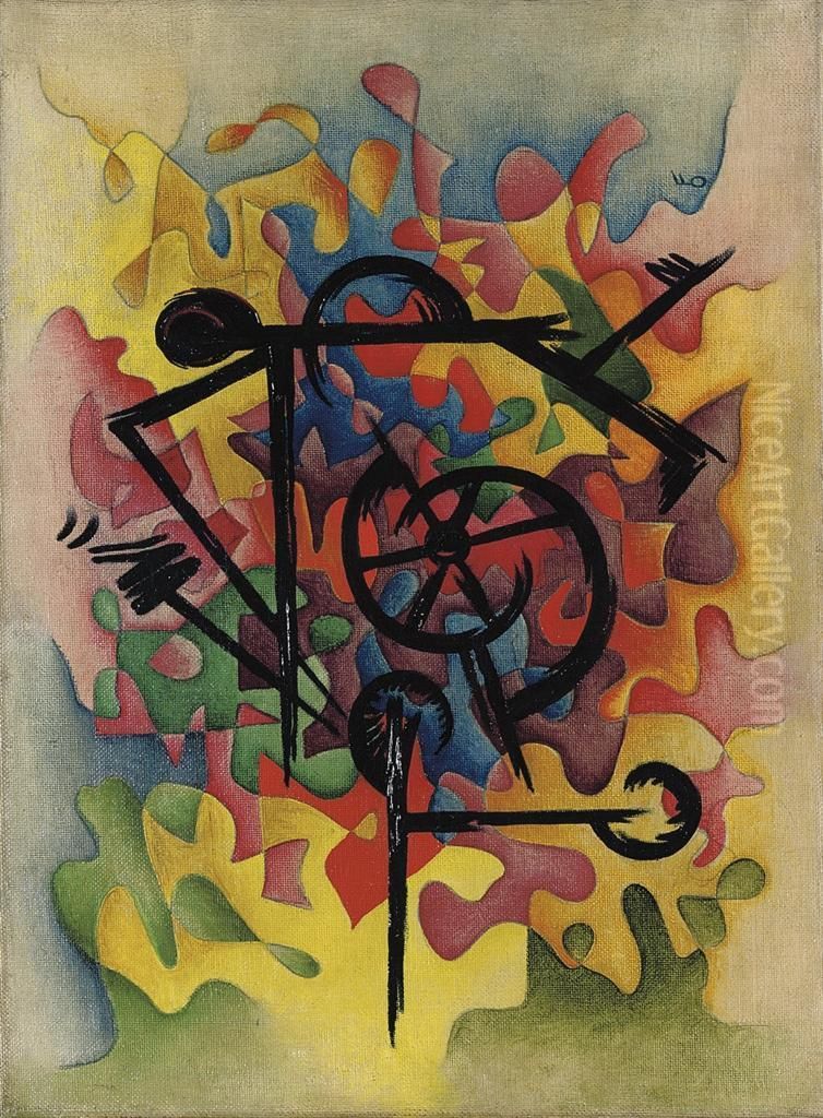 Der Liebe Scherenschleifer Oil Painting by Oskar Fischer